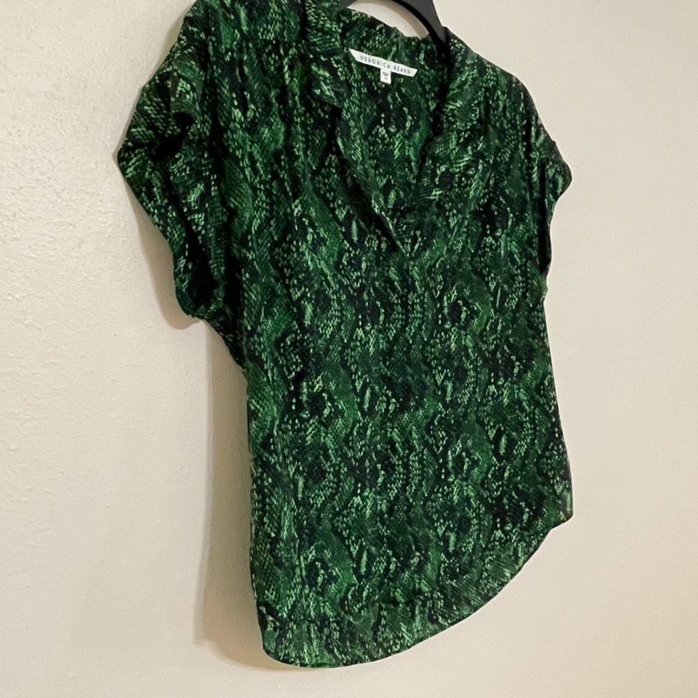 Veronica Beard Merci Python Print Silk Blouse Siz… - image 5